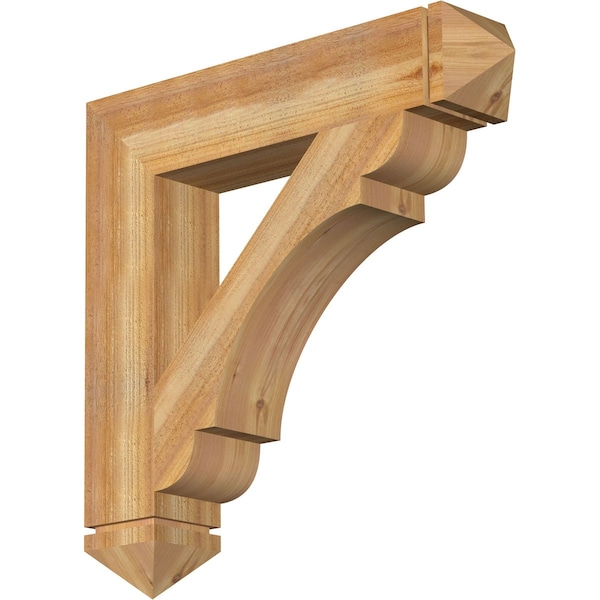 Ekena Millwork Olympic Arts & Crafts Rough Sawn Bracket, Western Red Cedar, 6"W x 32"D x 32"H BKT06X32X32OLY03RWR - main